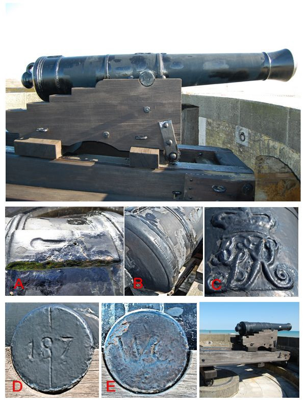 Markings on a 24 pounder cannon