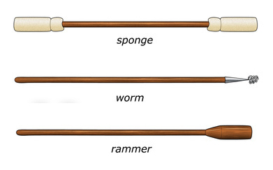 Sponge, wormer and rammer for cannon