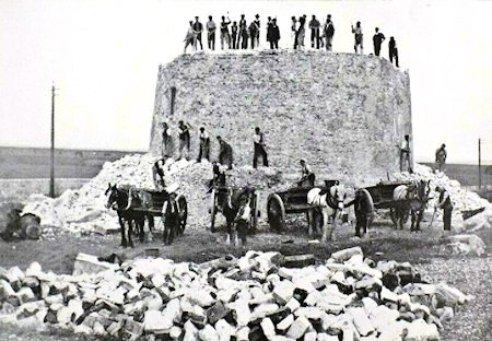 Martello Tower No.59 being Demolished in 1903