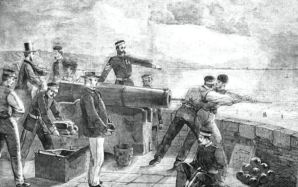 Voluneer Artillery Corps Learning Gun Practice 1860